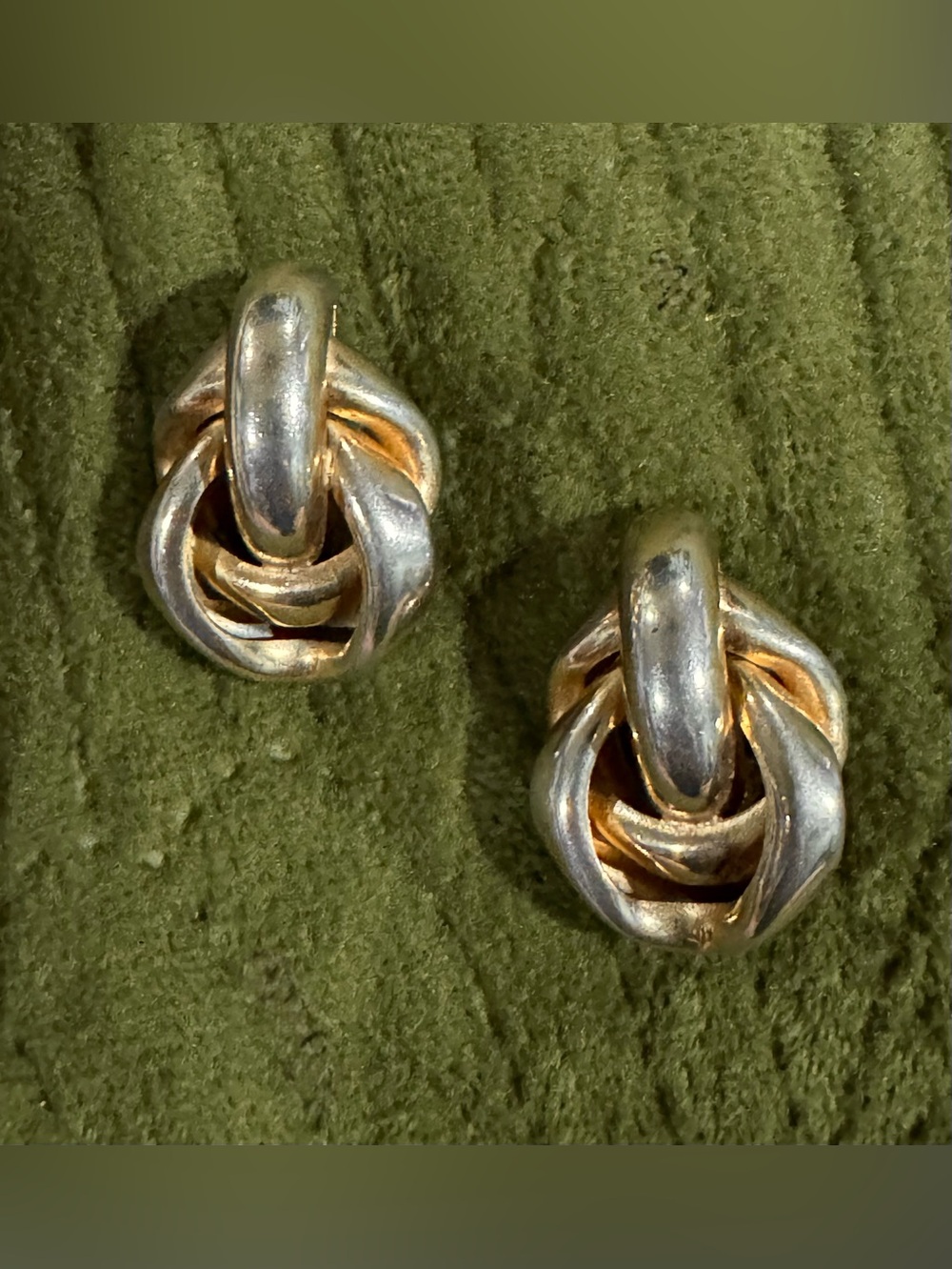 Signed Vintage 30's-40's Marino Gold-Tone Double Door Knocker Clip-On Earrings